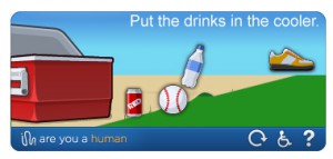 CAPTCHA alternative example with drinks - PlayThru