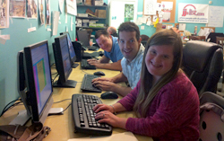 young adults with disabilities at the computer